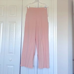 Express High Rise Wide Leg Linen Blush Pink Pants S
